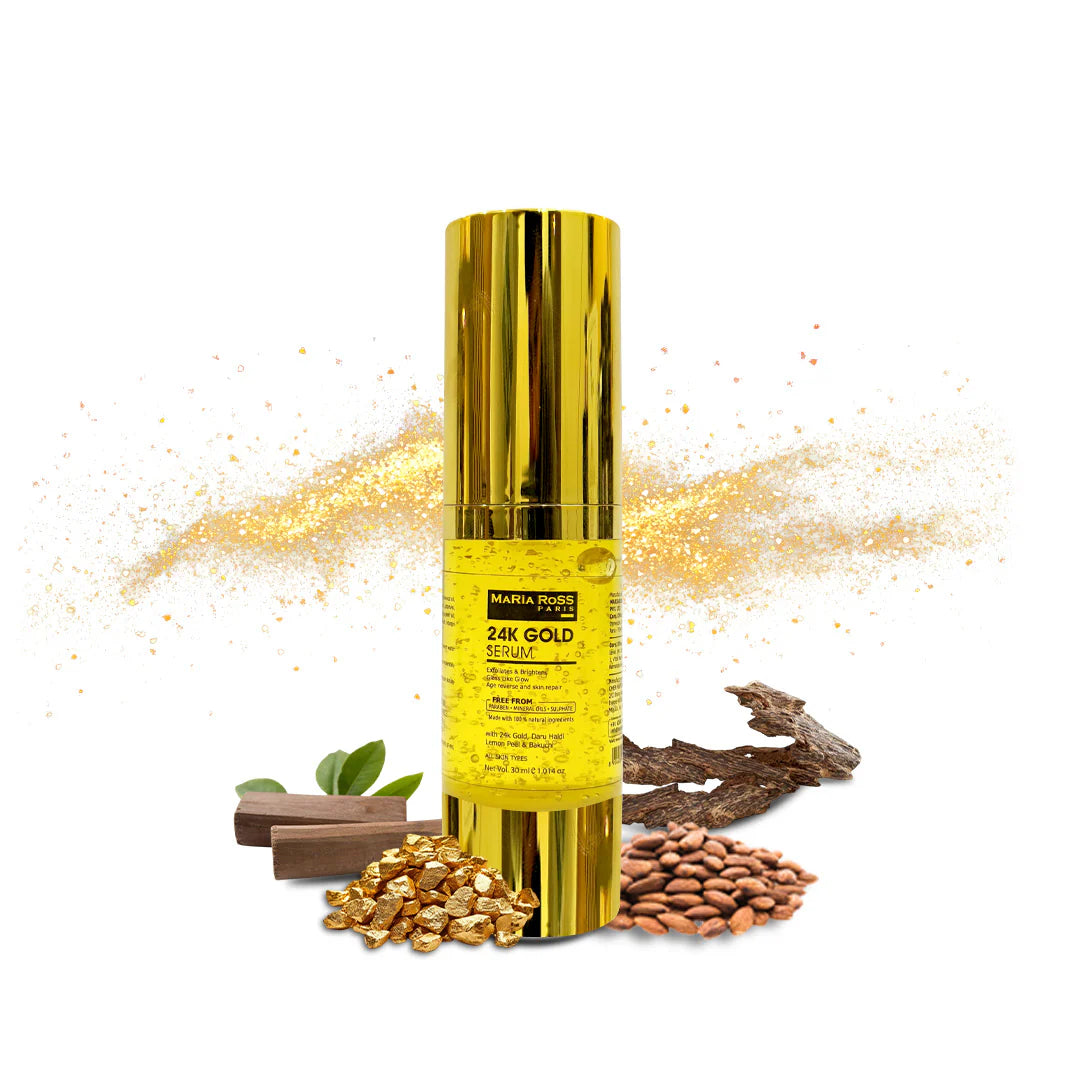 Maria Ross 24K Gold Serum for Exfoliating and Brightining Skin with Anti aging effect (30 ml)
