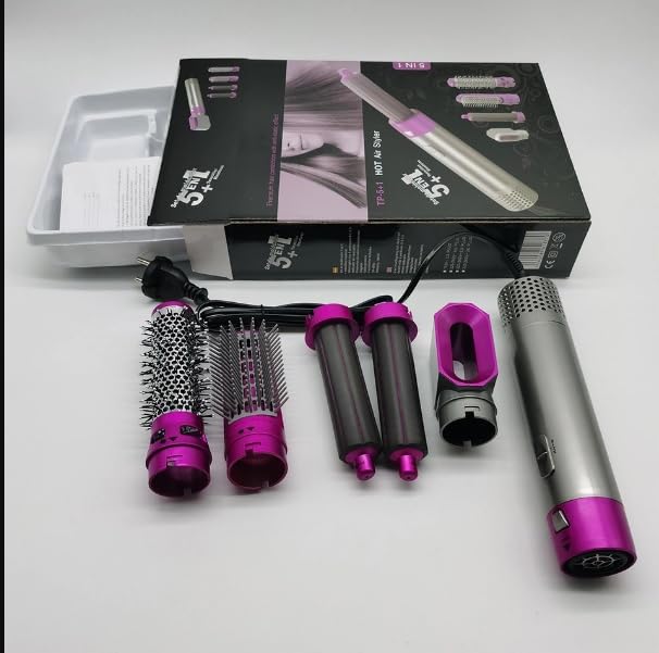 Luxury 5-in-1 Hair Styling Tool: Detachable Comb & Automatic Suction Curler