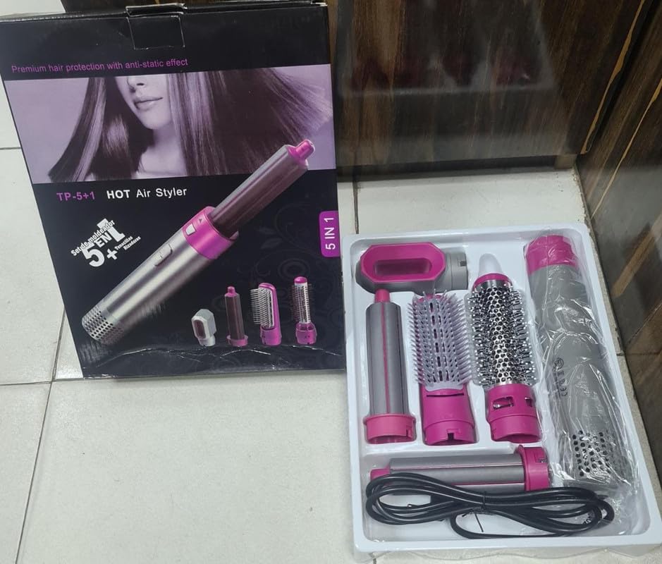 Luxury 5-in-1 Hair Styling Tool: Detachable Comb & Automatic Suction Curler