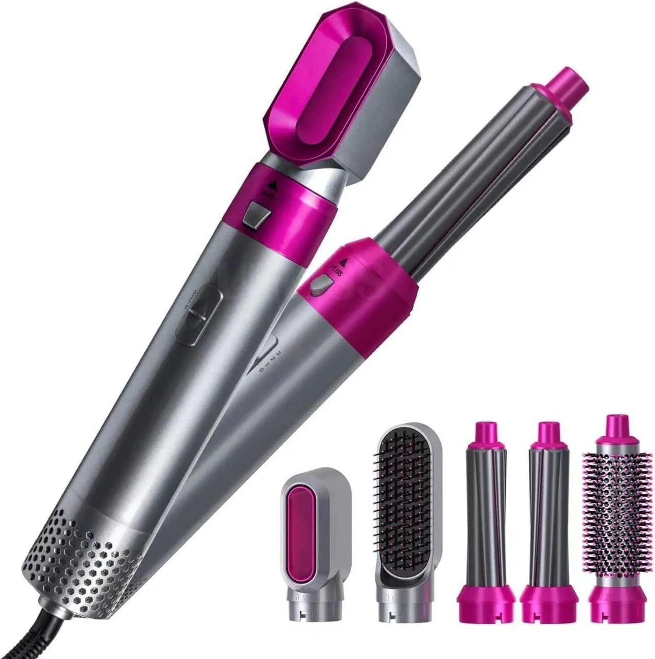 Luxury 5-in-1 Hair Styling Tool: Detachable Comb & Automatic Suction Curler