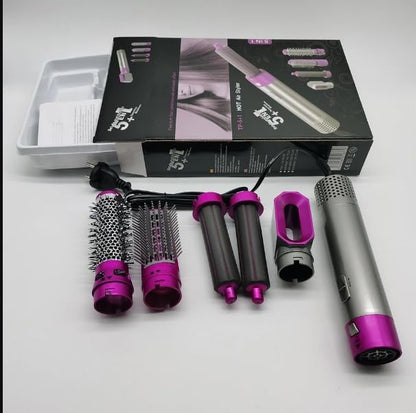 Luxury 5-in-1 Hair Styling Tool: Detachable Comb & Automatic Suction Curler