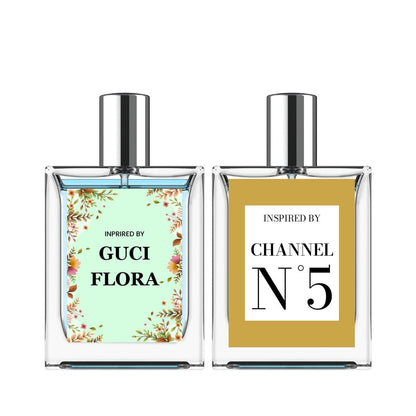 Inspired By Gucci Flora & Channel N5 Eau De Parfume 50ml Pack of 2