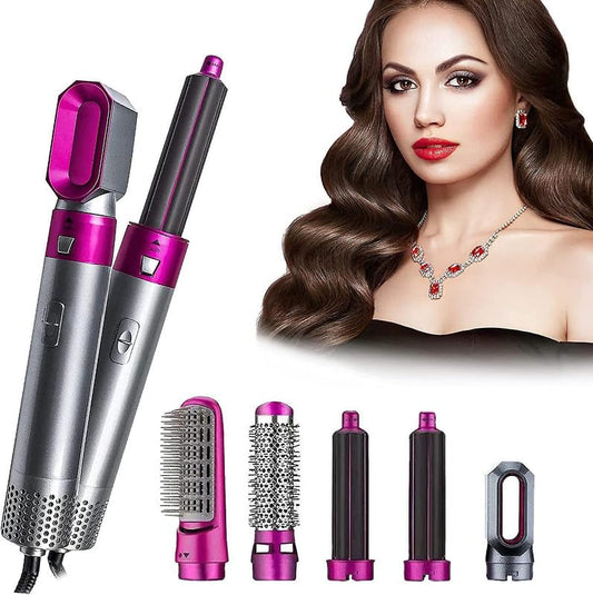 Luxury 5-in-1 Hair Styling Tool: Detachable Comb & Automatic Suction Curler