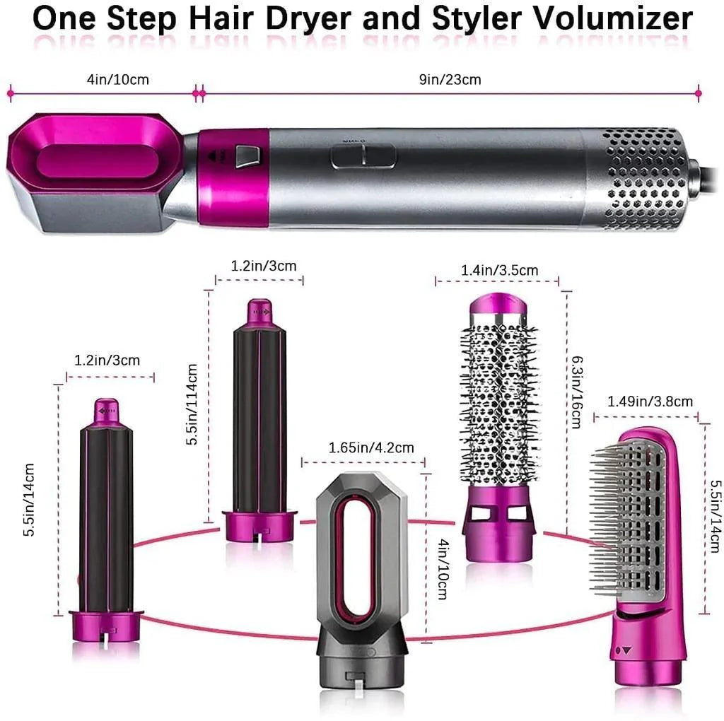 Luxury 5-in-1 Hair Styling Tool: Detachable Comb & Automatic Suction Curler