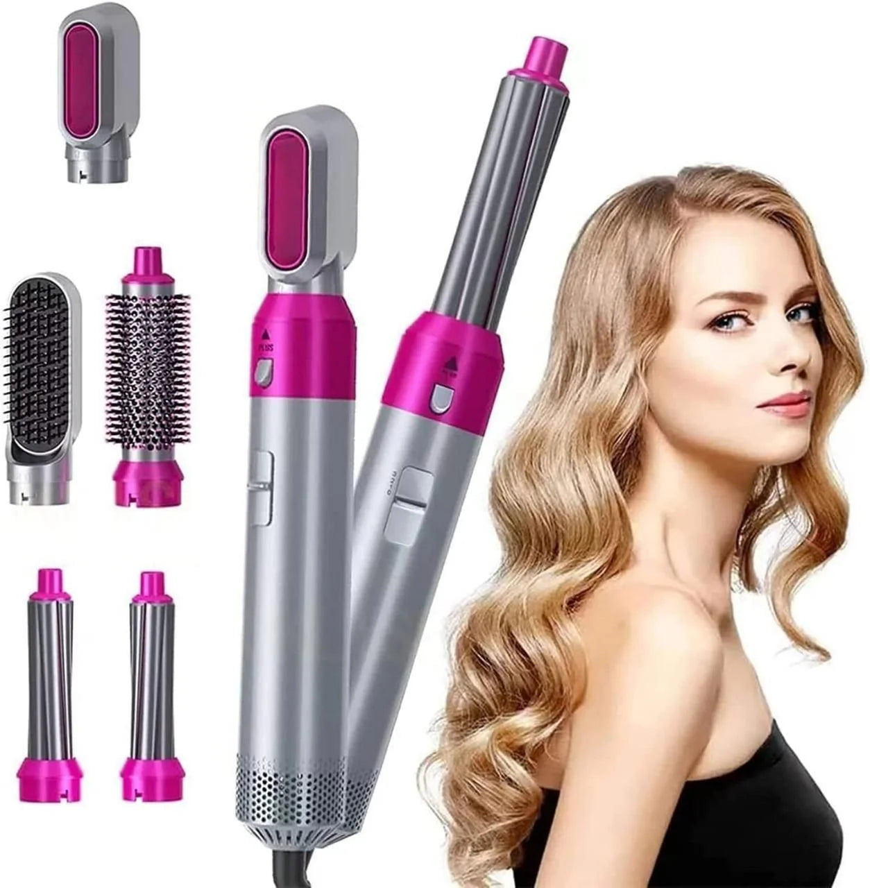 Luxury 5-in-1 Hair Styling Tool: Detachable Comb & Automatic Suction Curler